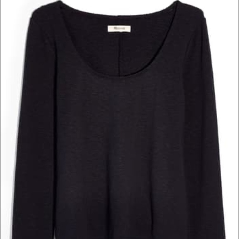 Madewell black scoopneck long sleeve baby tee